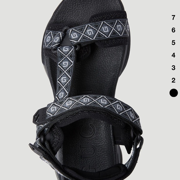 $970 Gucci Run Sandals Square G Jacquard Canvas Black Gucci Size 12 NWB main image 10